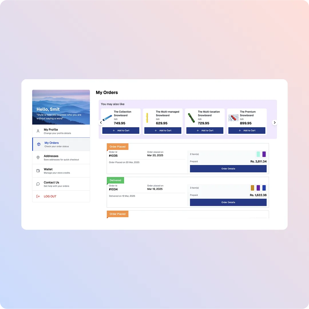 ClickPost Customer accounts with Amazon-like experience