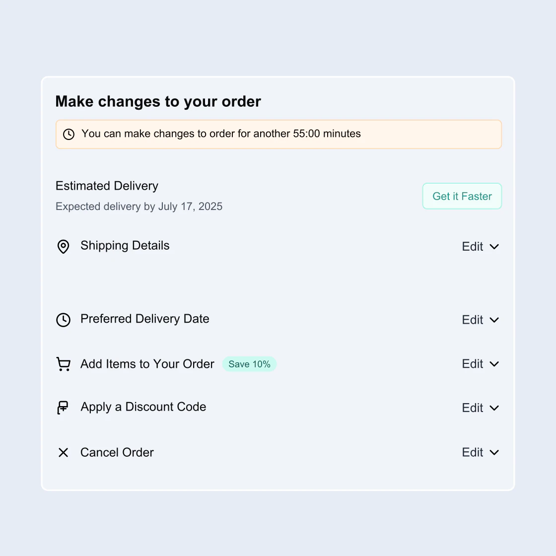 ClickPost self-service order editing interface