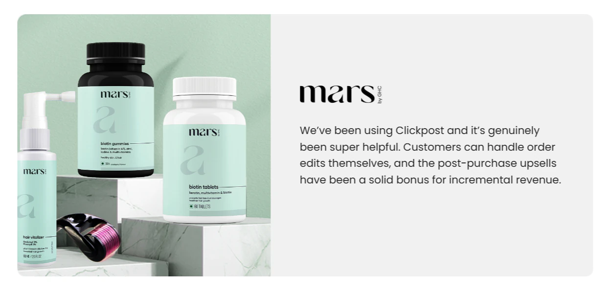Mars by GHC testimonial for ClickPost